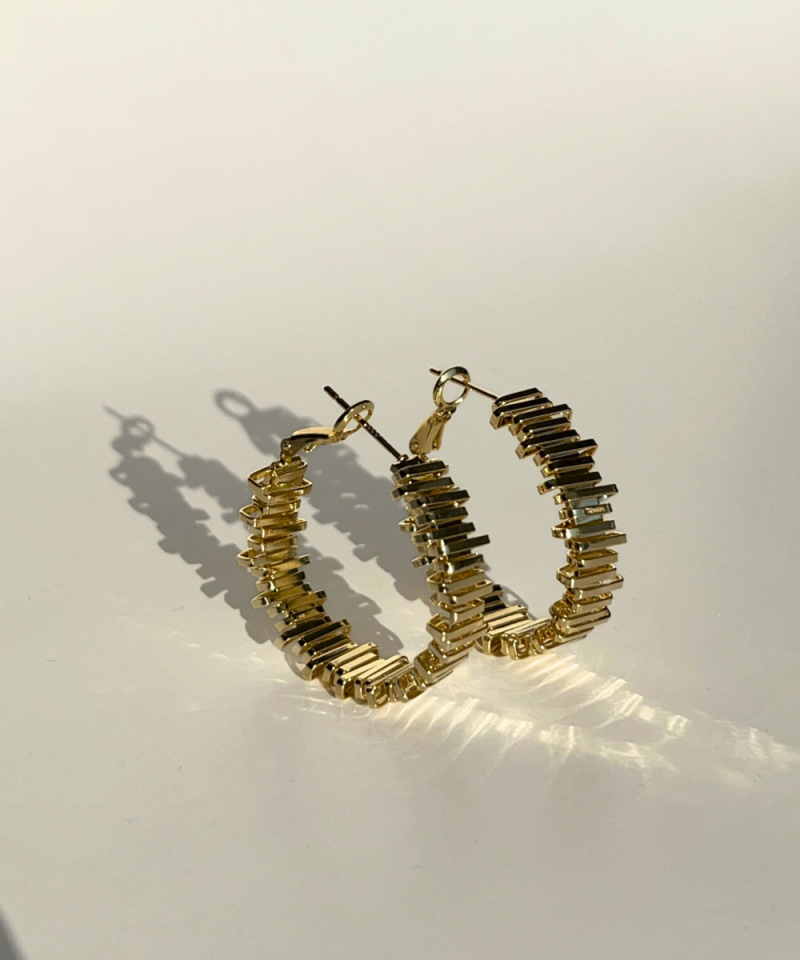 GOLD SÜTUN HALKA KÜPE